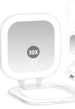 Travel Mirror with Light Compact Mirrors with 3 Color Lights