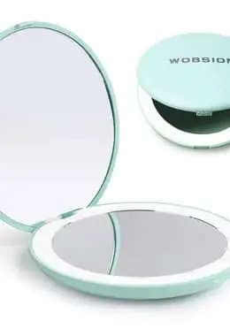WOBSION LED Lighted Travel Makeup Mirror