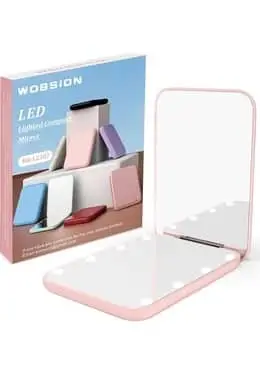 WOBSION Small Lighted Makeup Mirror for Purse