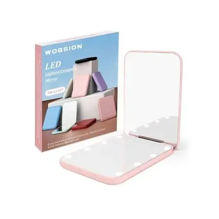 WOBSION Small Lighted Makeup Mirror for Purse